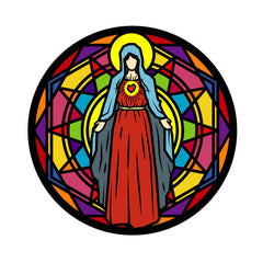 Stained Glass Virgin mary